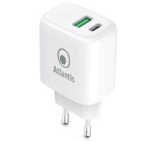 ALIMENTATORE ATLANTIS UNIVERSALE per SMARTPHONE E TABLET P008-PD20GN-2U AC 20W output 1xUSB 1xUSB-C PD TECNOLOGIA GAN - immagine 2