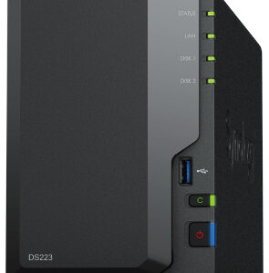 NAS TOWER SYNOLOGY DS223 2XHDD NOHDD 3.5''/2.5'' SATA 1P 1GBe 2GB RAM CPU 4C 1.7 GHz Realtek RTD1619B