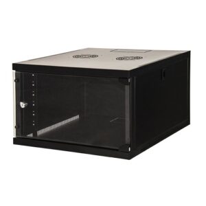 ARMADIO RACK 19 6 UNITA' DA MURO (A)350X (L)540 X PROFONDITA' 600 MM. COLORE NERO PORTA VETRO - LK1907U66N