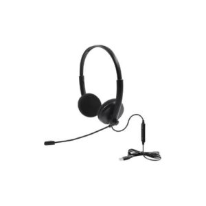 Yashi Binaural headset with microphone, USB plug, Volume control - AC300