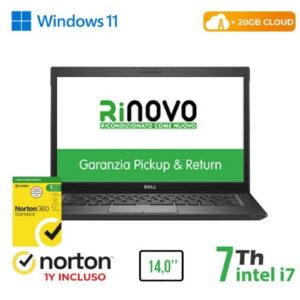 NB DELL RINOVO REFURBISHED Latitude E7480 RN42622311 14" i7-7xxU 8GB SSD 256GB W11P + CLOUD 20GB + NORTON