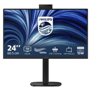 MONITOR PHILIPS LED 23.8"Wide 24B2U3301H/00 IPS 1920x1080 120Hz 350cd/mq 2x2W MM WEBCAM Reg.H PIVOT HDMI DP RJ45 USB-C doking