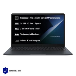 NB ASUS Commercial NX ExpertBook B1 L B1503CVA-S78945 15,6" INTEL CORE 5 120 U 8GB SSD512GB +TPM NO SISTEMA OPERATIVO