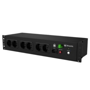 UPS ATLANTIS A03-PDU1000-RC RACK OFF LINE 800VA (480W) Per Rack 19" corti (153mm) Batteria 12V 9Ah 8P Schuko in backup