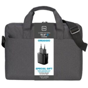 TUCANO TLINE BUNDLE BORSA 15.6" NERO + CHARGER - BU-TL-BSBTK15-AC-BK