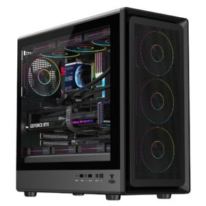 CASE ITEK M.TOWER " MESHCORE 36B - Gaming  Tower, ATX, 4x14cm ARGB fan,  2xUSB3, Type-C, Temp Glass Side  Panel, -  ITGCAMC36B