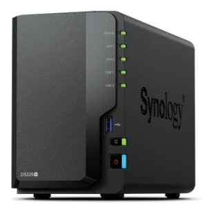NAS TOWER SYNOLOGY DS225+ 2XHDD NOHDD 3.5''/2.5'' SATA 1x1GBe 1x2.5GBe 2GB RAM CPU 4C 2.0 GHz Intel Celeron J4125