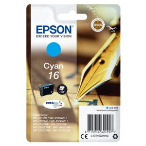 INK EPSON C13T16224012 Ciano Penna/Cruciverba DURABriteUltra WF-2010 2510 2520 2530 2540 2630 2650D 2660 2760 2750