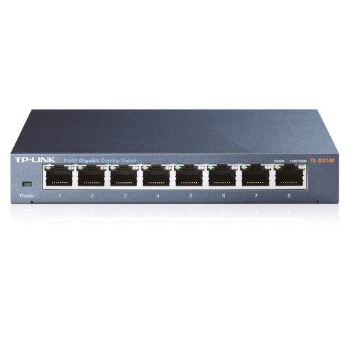 SWITCH TP-LINK TL-SG108 8P LAN METAL GIGABIT DESKTOP 10/100/1000Mbps RJ45 CASE METALLO VERSIONE 3