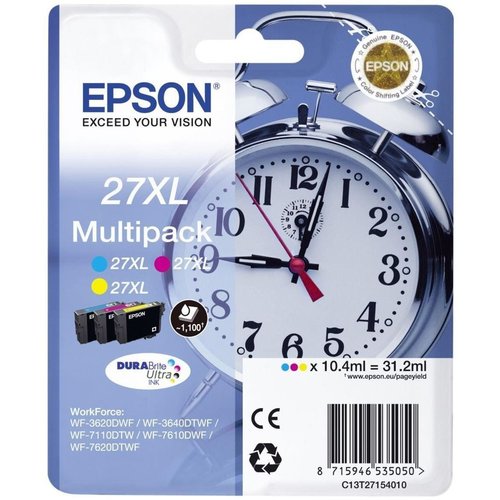MULTIPACK EPSON 27XL 3C C13T27154012 CMY Sveglia x WF-3620 WF-7110DTW WF-7610DWF WF-7620DTWF WF-7210DTW WF-7710DWF