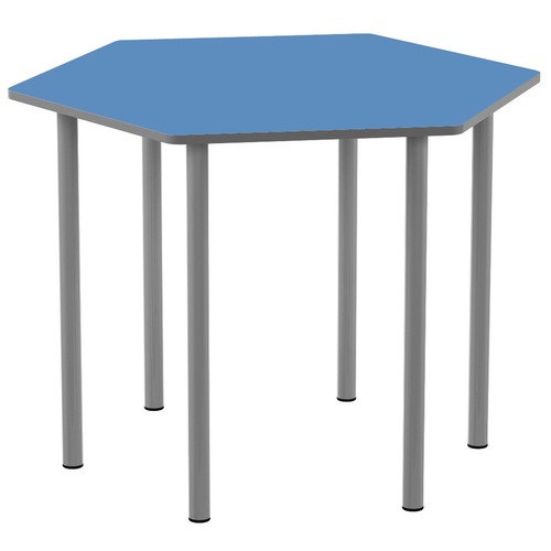 Tavolo esag. melam. 51,5, Argento, Bianco, Avorio, Bleu, Arancio, Rosso, Giallo abbinabile trapezio BSX0180F - dim.103x89x76