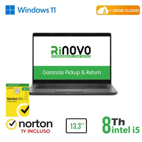 NB DELL RINOVO REFURBISHED Latitude 5300 RN42532317 13.3" i5-8x00U 16GB SSD 256GB W11P CLOUD 20GB + NORTON