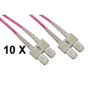CAVO FIBRA OTTICA SC A SC MULTIMODE DUPLEX OM4 GUAINA 2 MM 50/125 MT.5 - CONF. 10PZ - LKSCSC4505E