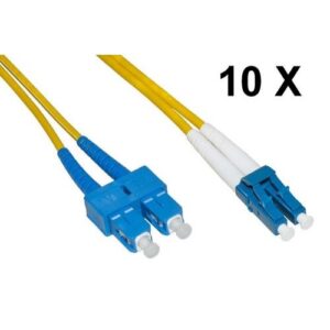 CAVO FIBRA OTTICA LC A SC SINGLEMODE DUPLEX OS2 GUAINA 2 MM 9/125 MT.1 - CONF. 10PZ - LKLCSC901E