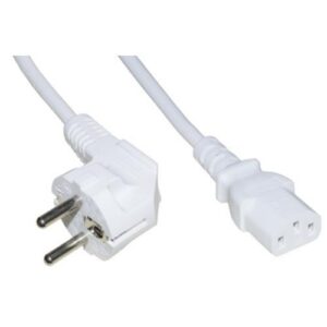 CAVO LINK ALIMENTAZIONE X PC/STAMPANTI SPINA SPINA TEDESCA (SCHUKO) 90 GRADI,1,8MT, 250 V PRESA IEC VDE,BIANCO, LKSK18B