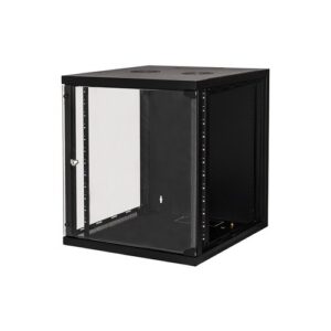 RACK LINK ARMADIO 12 UNITA' DA MURO (A)620x(L)540x(P)600mm COLORE NERO PORTA VETRO Capacità di carico 45 kg. LK1912U66N