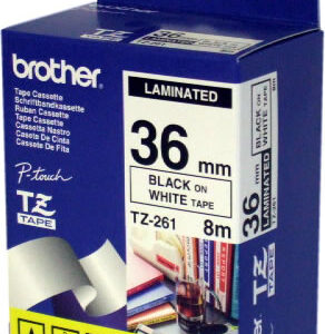 NASTRO BROTHER TZ261 Laminato 36mm Nero/Bianco