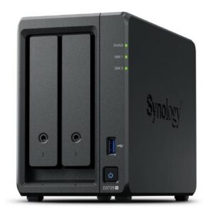 NAS TOWER SYNOLOGY DS725+ 2XHDD NOHDD 3.5''/2.5'' SATA + 2x SSD M.2 NVMe 1x1GBe 1x2.5GBe 4GB RAM CPU 2C 2.6 GHz AMD Ryzen R1600