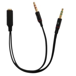 CAVO LINK SDOPPIATORE AUDIO PER CUFFIE CON MICROFONO CON 1 CONNETTORE 3.5" SU SCHEDA AUDIO CON 2 CONNETTORI 3,5MM -LKADAT137