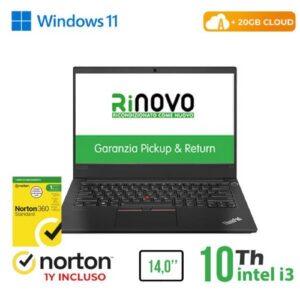 NB LENOVO RINOVO REFURBISHED ThinkPad E14 RN82422311 14" i3-10x00 8GB SSD NEW 256GB W11P CLOUD 20GB + NORTON