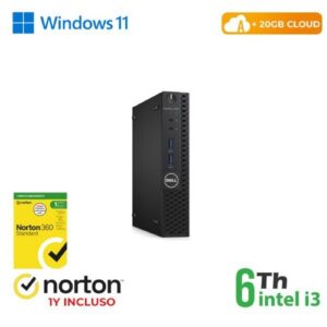MINI PC DELL RINOVO REFURBISHED Optiplex 3050M RN45422311 i3-6x00 8GB SSD NEW 256GB W11P + CLOUD 20GB + NORTON