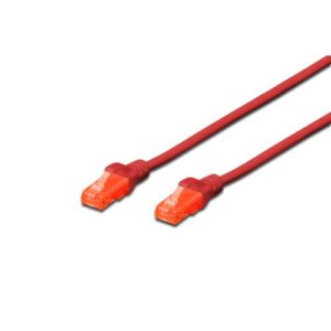 CAVO RETE DIGITUS CAT. 6 UTP NON SCHERMATO LSZH ROSSO 2mt