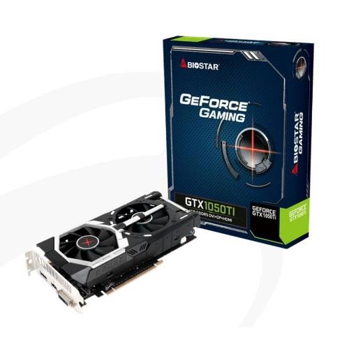 SVGA BIOSTAR NVIDIA GTX1050-4GB ATX 4GB GDDR5 128Bit DUAL FAN DVI+HDMI+DP PCI-E 3.0