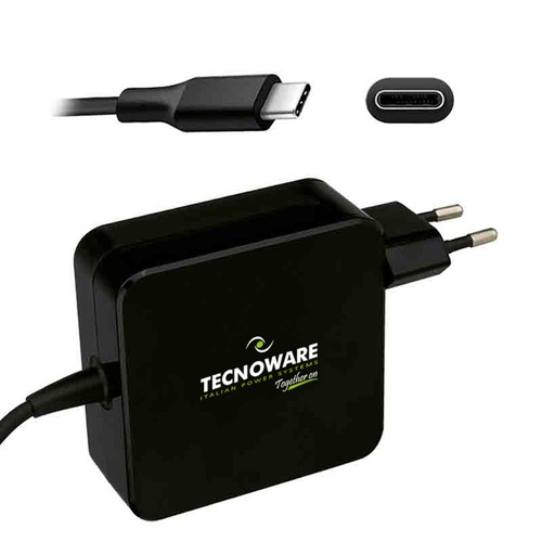 ALIMENTATORE TECNOWARE USB C FAU17563 DA RETE ELETTRICA 65W x NB MacBook Pro,SmartPhone,Tablet e tutti i disp comp con USB C