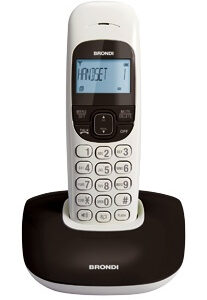 TELEFONO CORDLESS BRONDI NICE 10273210 Nero/Bianco ECO DECT display alfanum. retroilluminato