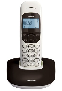 TELEFONO CORDLESS BRONDI NICE 10273210 Nero/Bianco ECO DECT display alfanum. retroilluminato