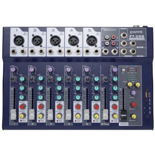 MIXER F7 USB EMPIRE-Mixer a 7 Canali con ingresso USB