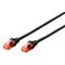 CAVO RETE DIGITUS UTP CAT. 6 NON SCHERMATO LSZH NERO 50cm - immagine 3