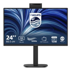 MONITOR PHILIPS LED 23.8"Wide 24B2N3200JH/00 IPS 1920x1080 350cd/mq 1500:1 2x2W MM Webcam Reg.H PIVOT VGA HDMI DP HUB USB
