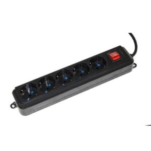 MULTIPRESA LINK 5 PRESE UNIVERSALI ITA/SCHUKO 10/16 A - SPINA 16 A CON INTERRUTTORE CAVO MT 3 CON INTERRUTTORE, NERO LKMP053N