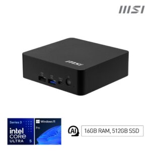 MSI Cubi NUC AI+ 3MG-004EU Intel Core Ultra 5 322 16GB(8GB*2) SSD512GB W11P - Nero